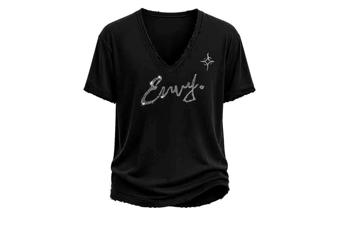 Envy Crystal V-Neck Tee